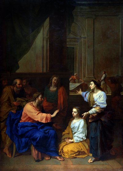 Christus mit Martha und Maria von Claude II Saint Paul